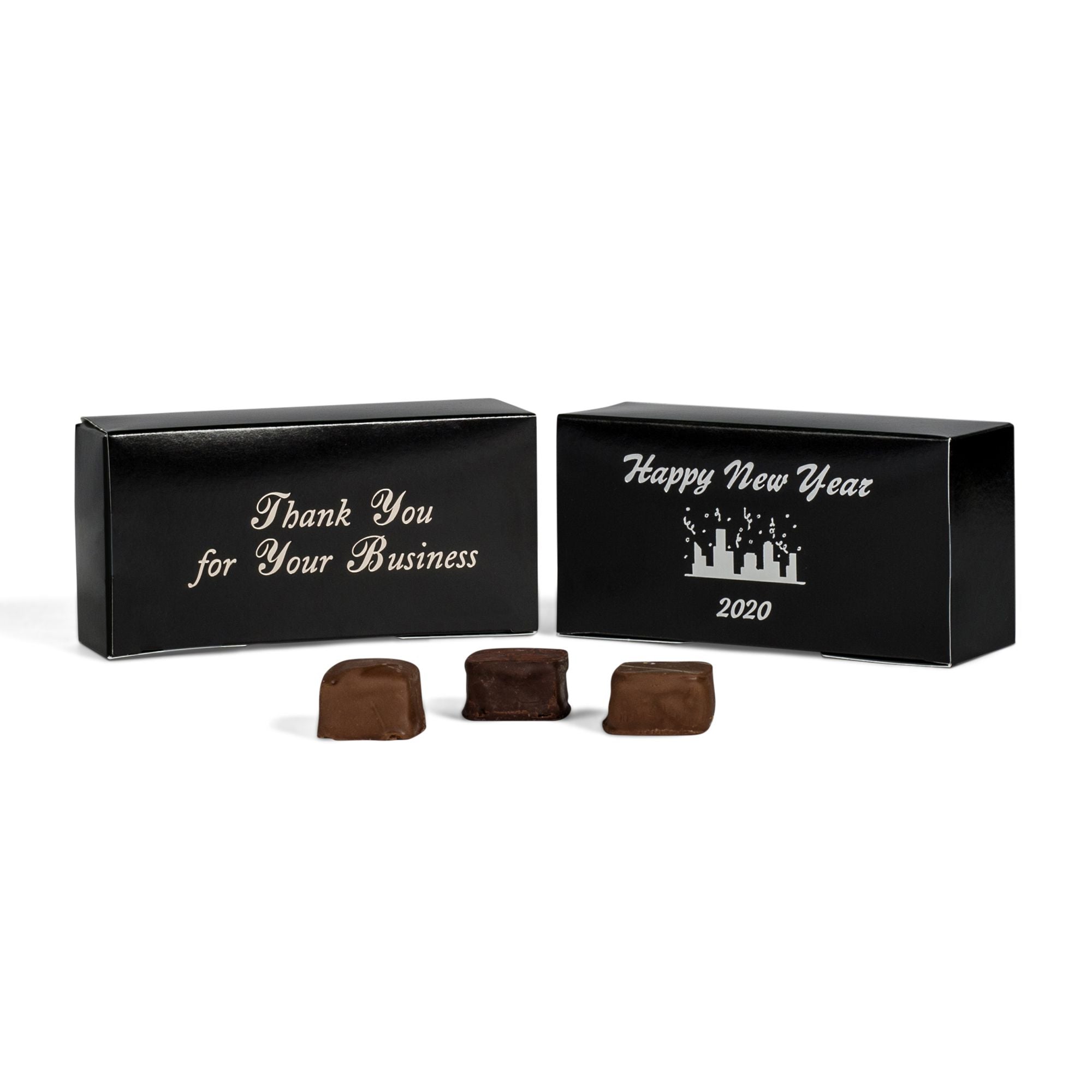 27Blk - 5 1/2 x 2 3/4 x 1 3/4 Black Candy & Fudge Boxes- 1/2 lb.