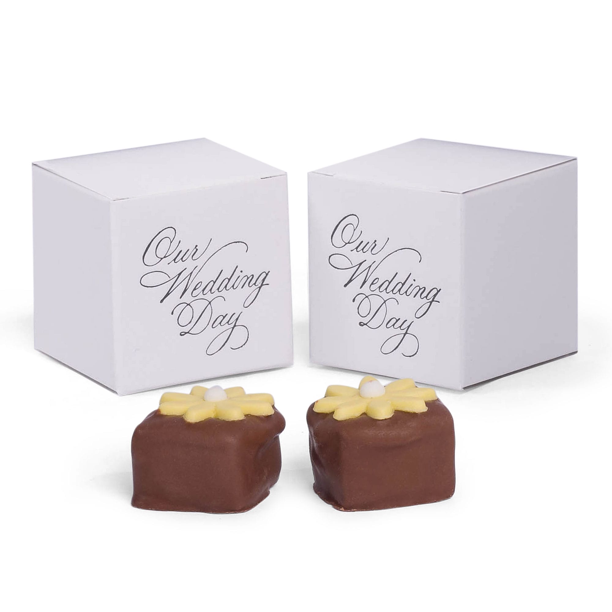 14W - 1 5/8 x 1 5/8 x 1 5/8 White Truffle Favor Boxes Medium