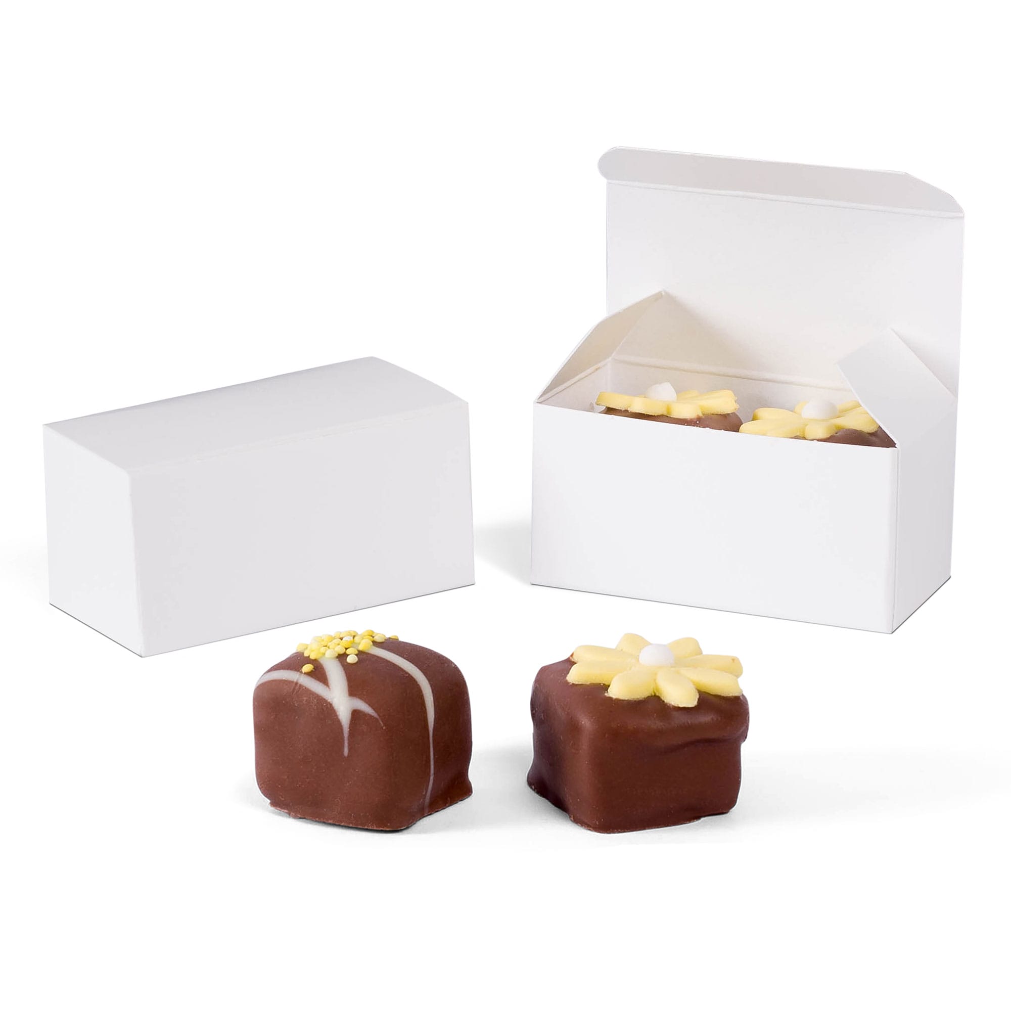 12W - 2 9/16 x 1 5/16 x 1 1/4 White Truffle Favor Boxes