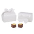 17W - 2 5/8 x 1 1/2 x 1 3/16 White Bow Top Favor Boxes Small