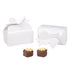 16W - 3 1/2 x 2 x 1 11/16 White Bow Top Favor Boxes Large