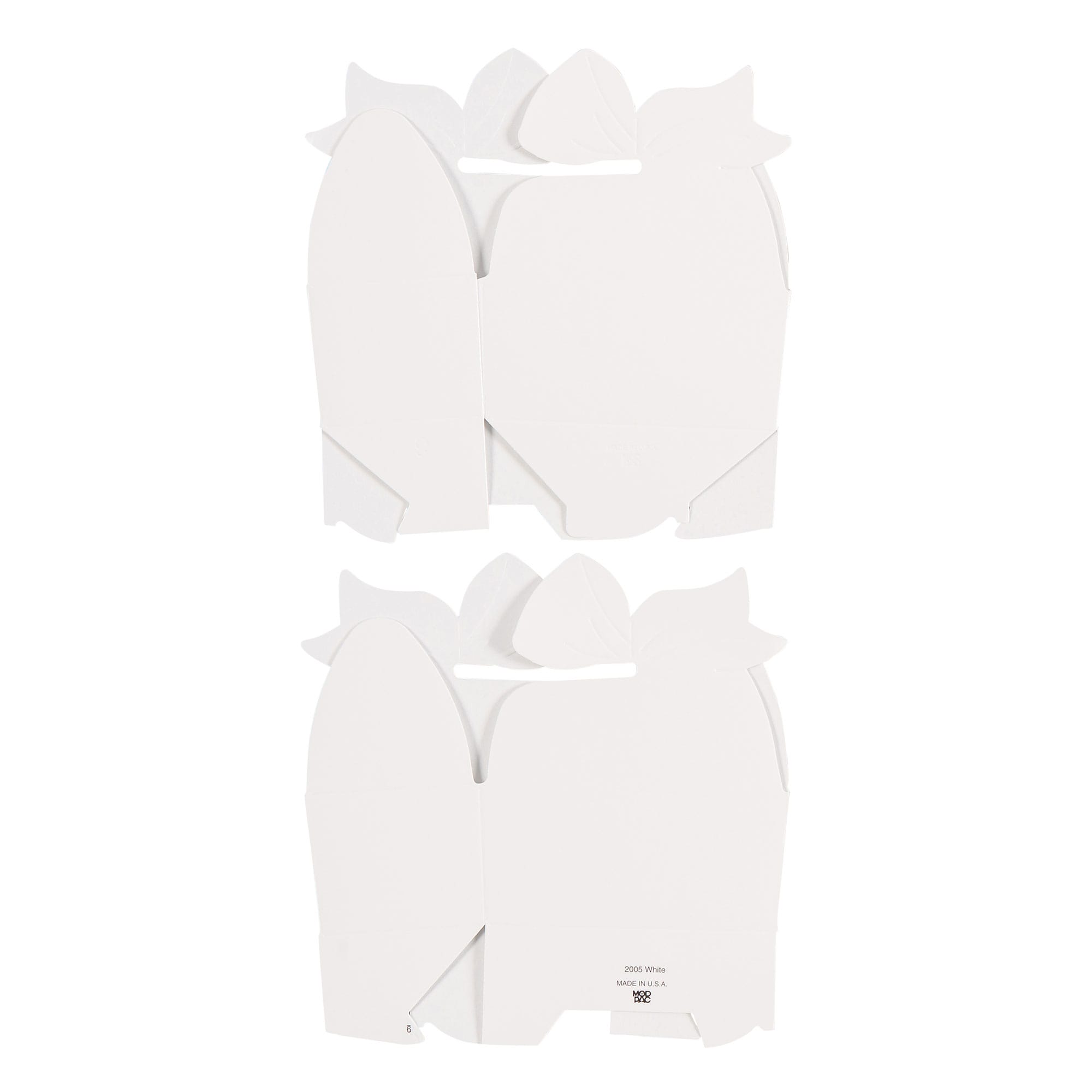 16W - 3 1/2 x 2 x 1 11/16 White Bow Top Favor Boxes Large