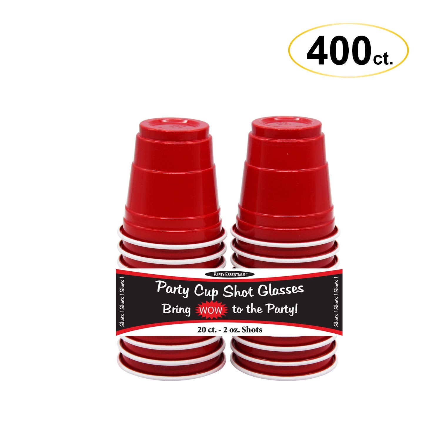 [Case Of] 2 oz. Mini Plastic Shot Glasses - Red Disposable Jello Shot Cups