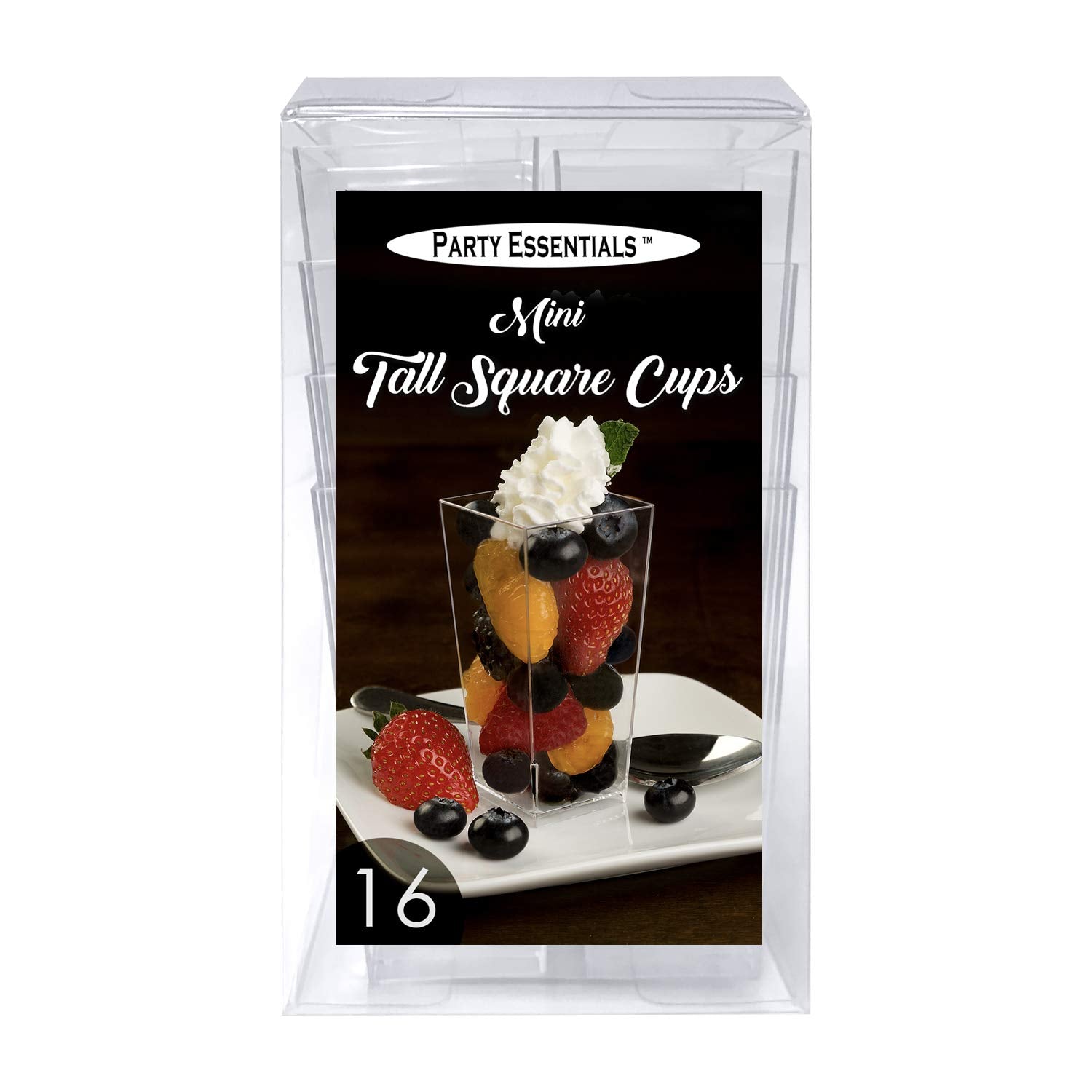 3.5oz Tall Square Cups 16ct Party Essentials