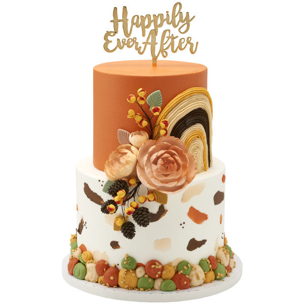 Gold Happily Ever After Cake Topper