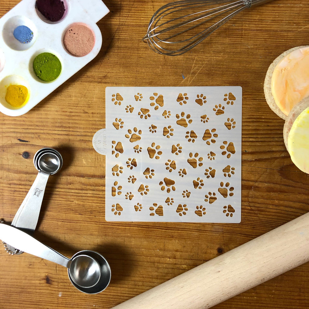 Mini Dog Paws Allover Cookie Stencil