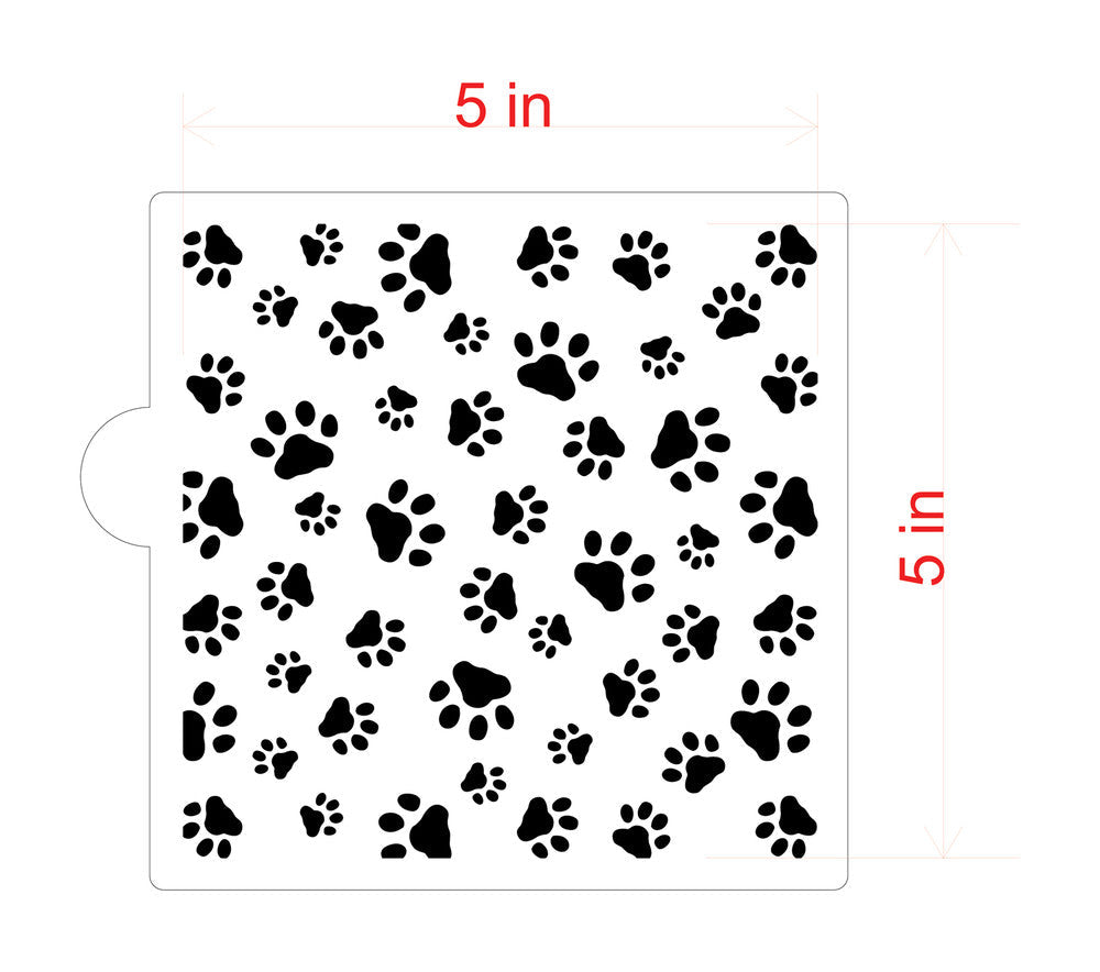 Mini Dog Paws Allover Cookie Stencil