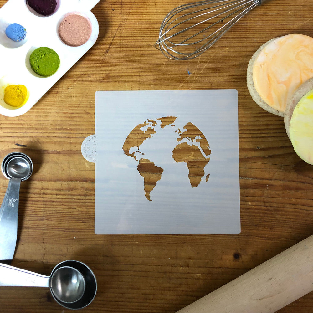 World Map Cookie Stencil