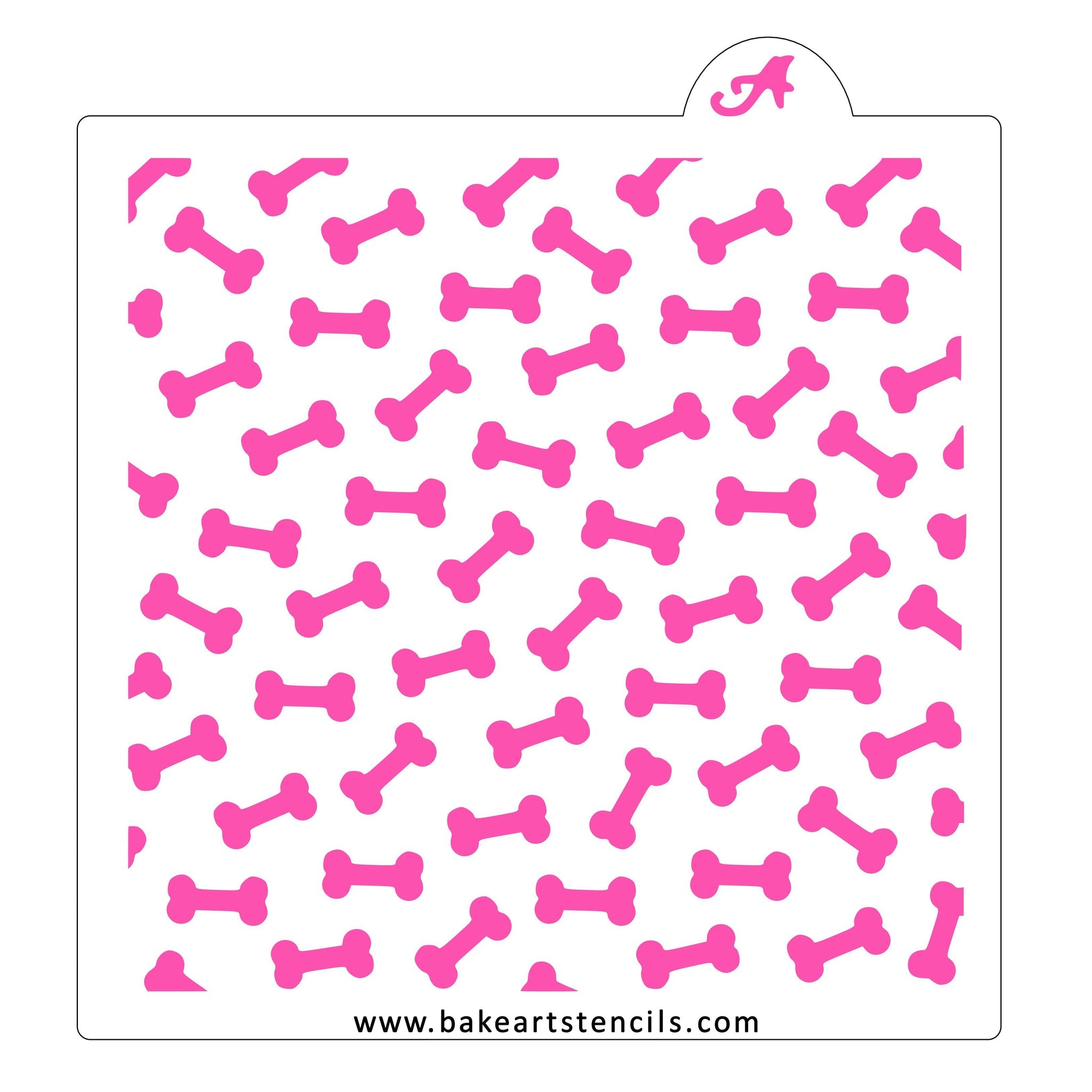 Dog Bone Pattern Cookie Stencil