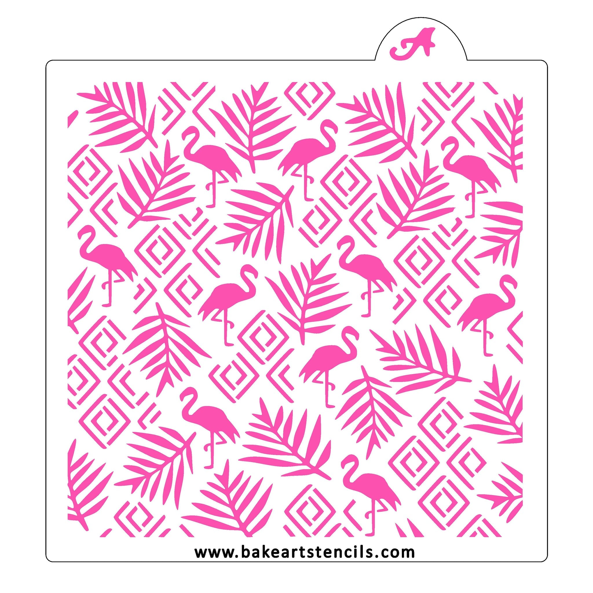 Flamingo and Leaves Pattern Cookie Stencil