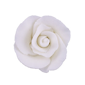 149WH- Small Formal Rose On Wire White