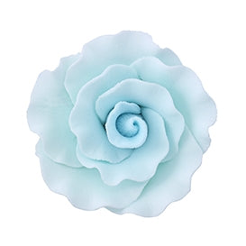 147BL- Large Formal Rose On A Wire Blue