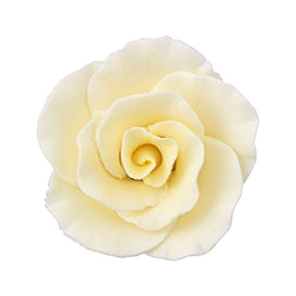 147IV- Large Formal Rose On A Wire Ivory