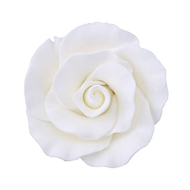 147WH- Large Formal Rose On A Wire White