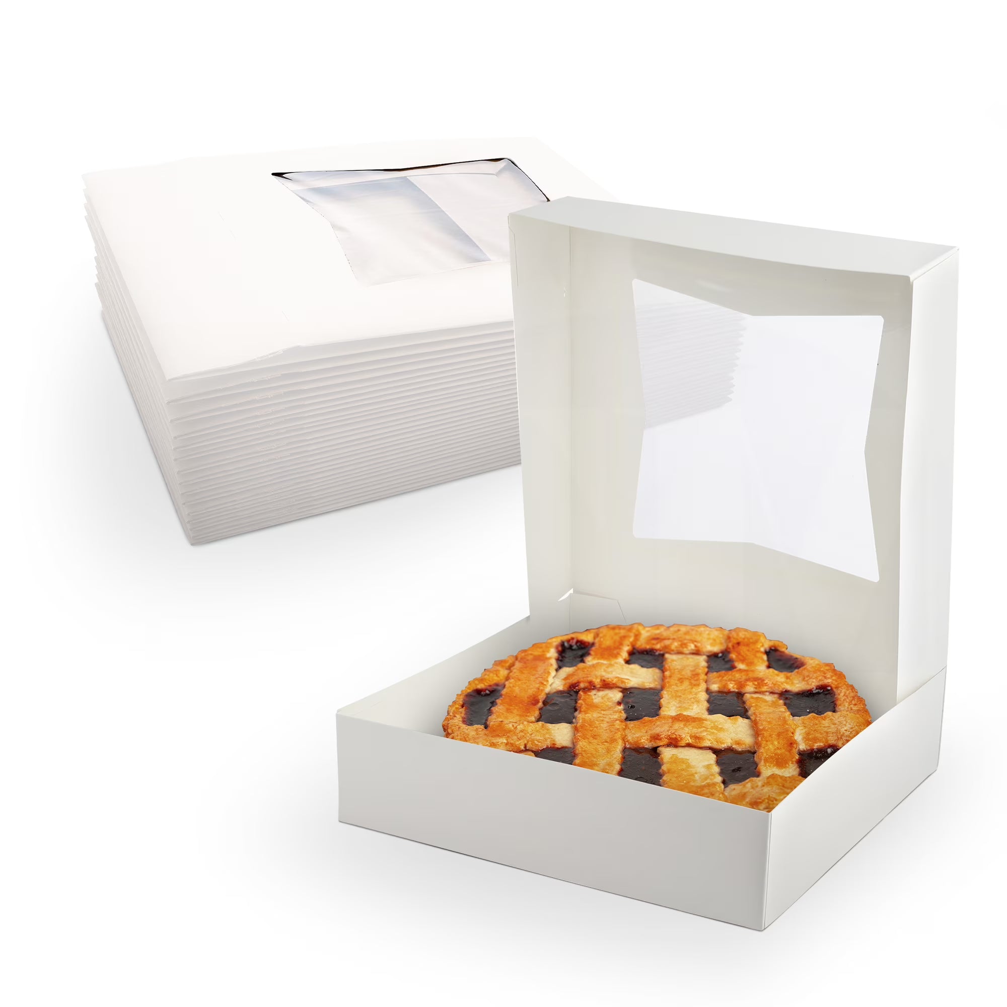 Pie Boxes With Window  — 9x9x2.5/10x10x2.5