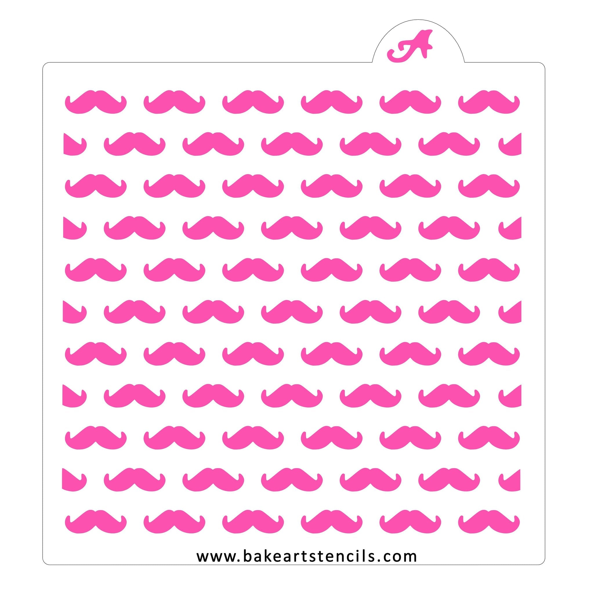 Mustache Pattern Cookie Stencil