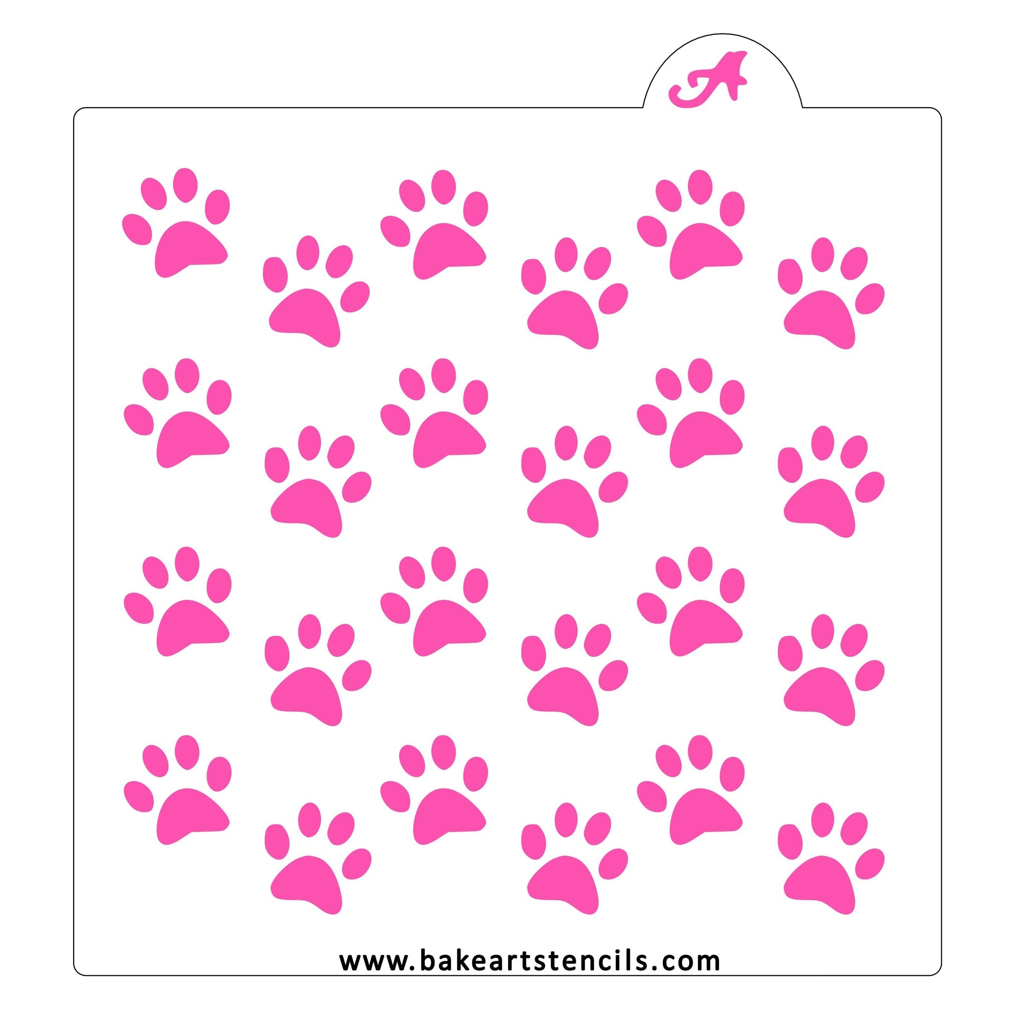 Paw Print Pattern Cookie Stencil