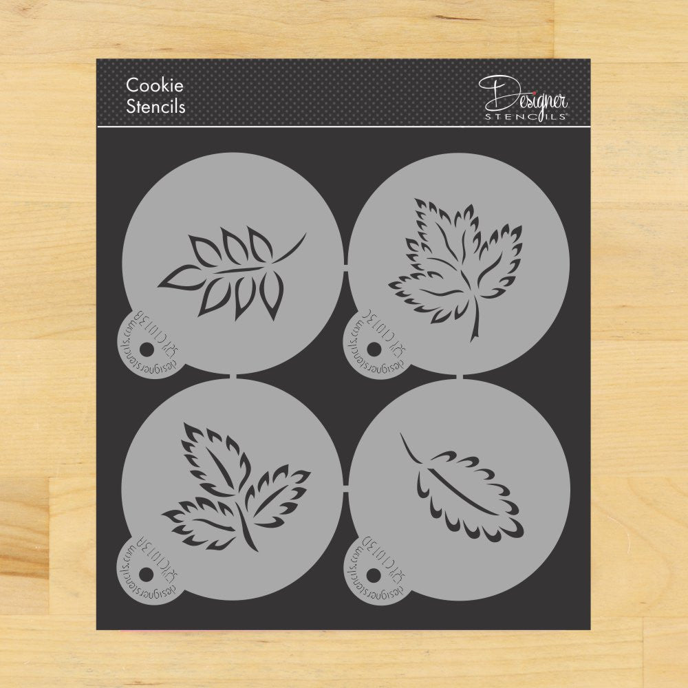 Brush Stroke Leaves Cookie Stencil