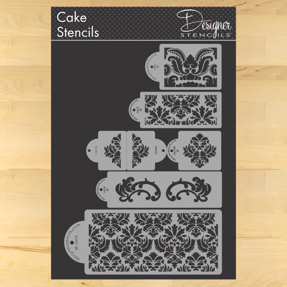 Damask Cake Stencil - Tier 4