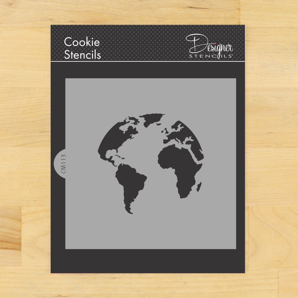 World Map Cookie Stencil