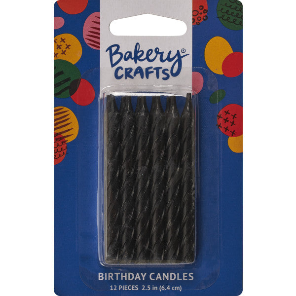 Bakery Craft Smooth & Spiral Candles-BLK