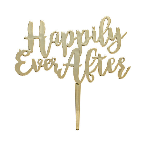 Gold Happily Ever After Cake Topper