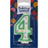 Numeral 4 Green Sprinkle Candle