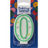 Numeral 0 Green Sprinkle Candle