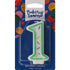 Numeral 1 Green Sprinkle Candle