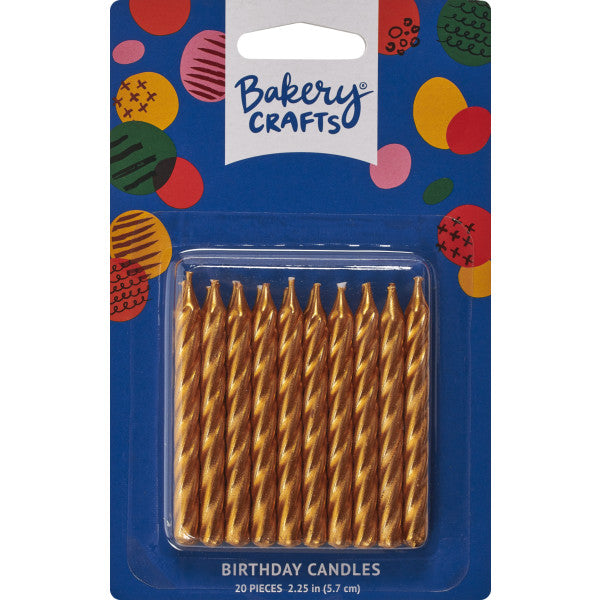 Bakery Crafts Spiral Candles-Gold