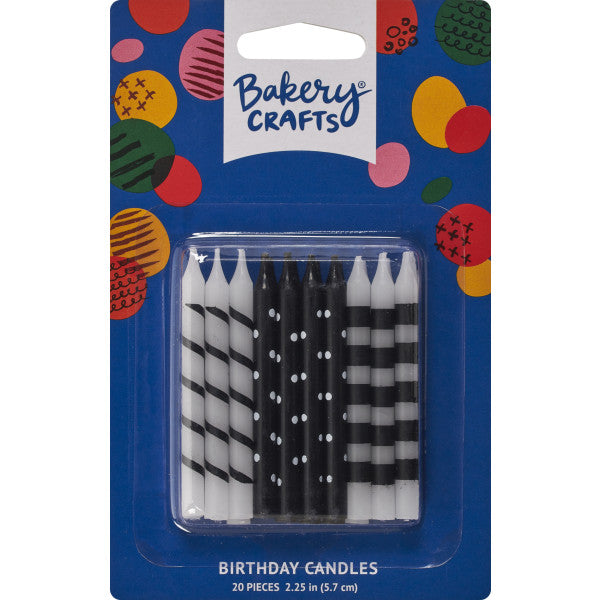 Black & White Stripes & Dots Candles