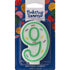 Numeral 9 Green Sprinkle Candle