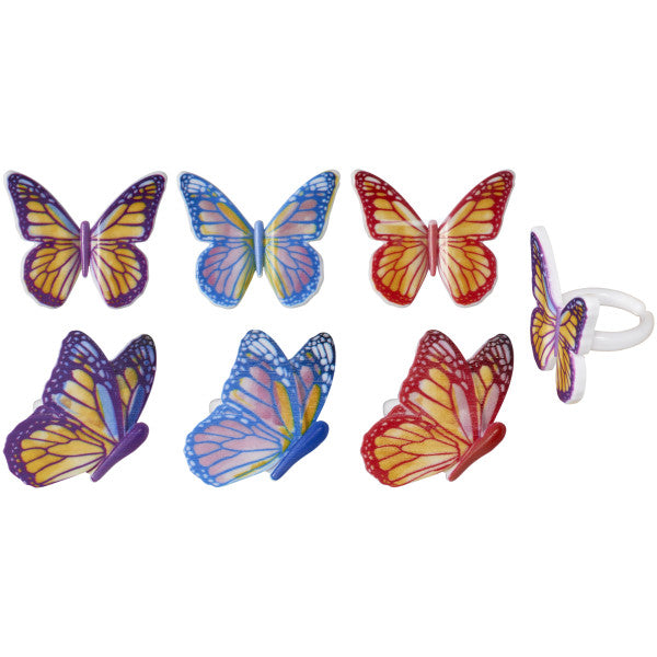 Watercolor Butterflies Cupcake Rings