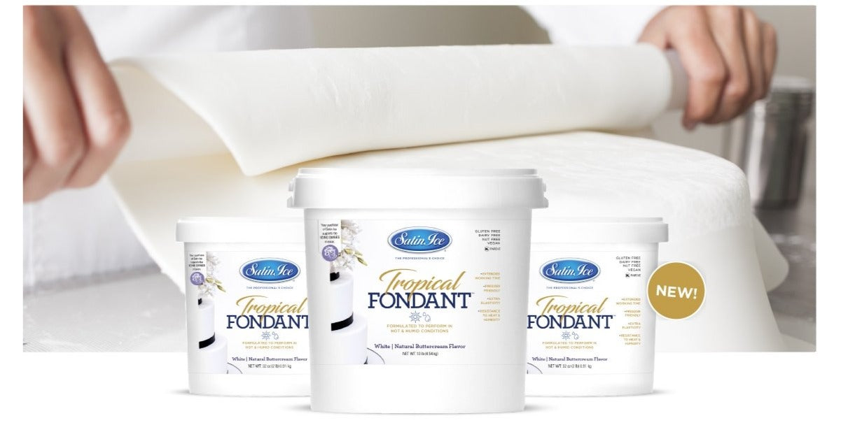 Satin Ice Tropical Fondant - White 2lb or 10lb