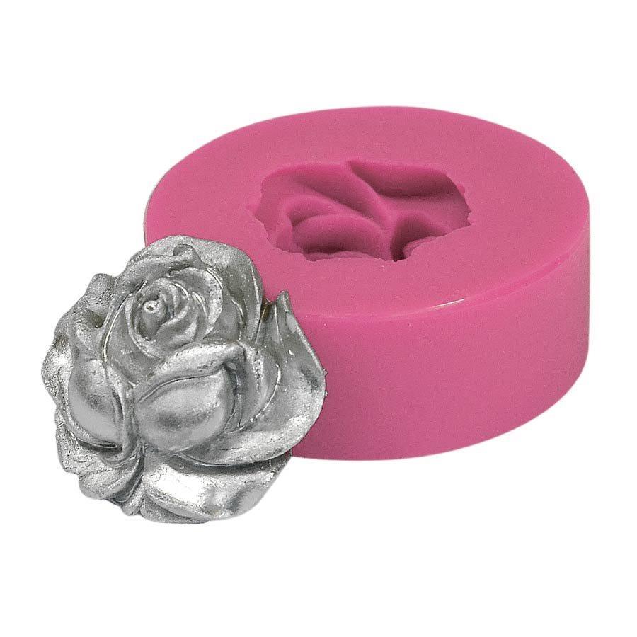 Molde abierto de mazapán y fondant de rosa