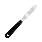 Fat Daddio's offset blade spatula in various sizes, featuring a sturdy handle and flexible blade for precise baking and cooking tasks.