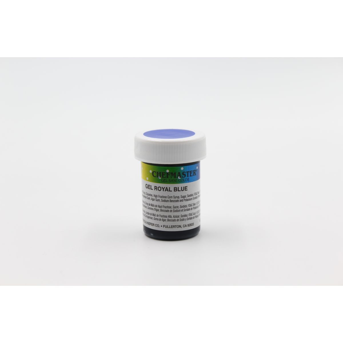 Chefmaster Gel Base 1oz in vibrant colors, showcasing the colorful gel-based product used for cake decorating and food coloring.