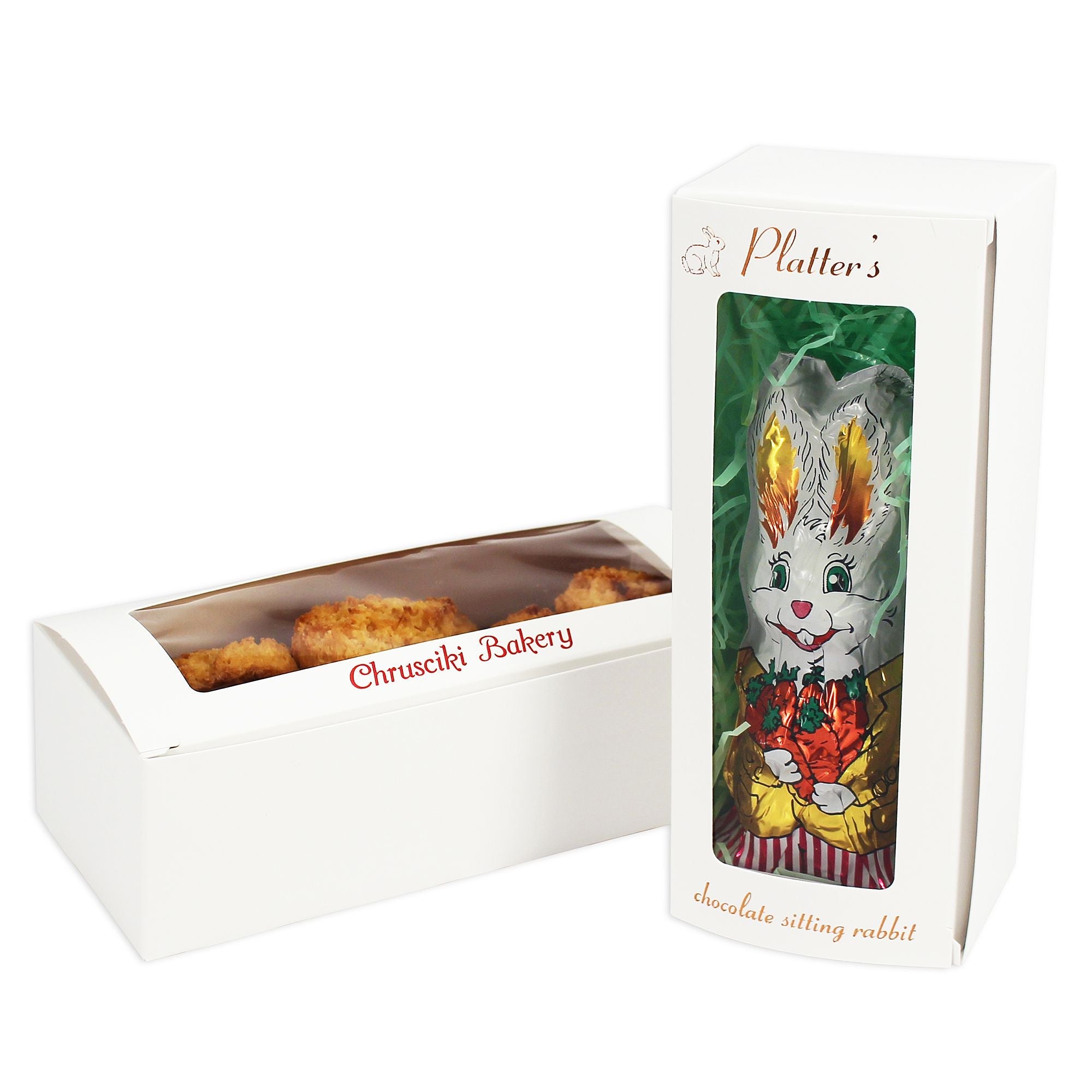 Caja n.º 36 - Caja de regalo blanca con ventana de 8 x 3 1/4 x 2 1/2
