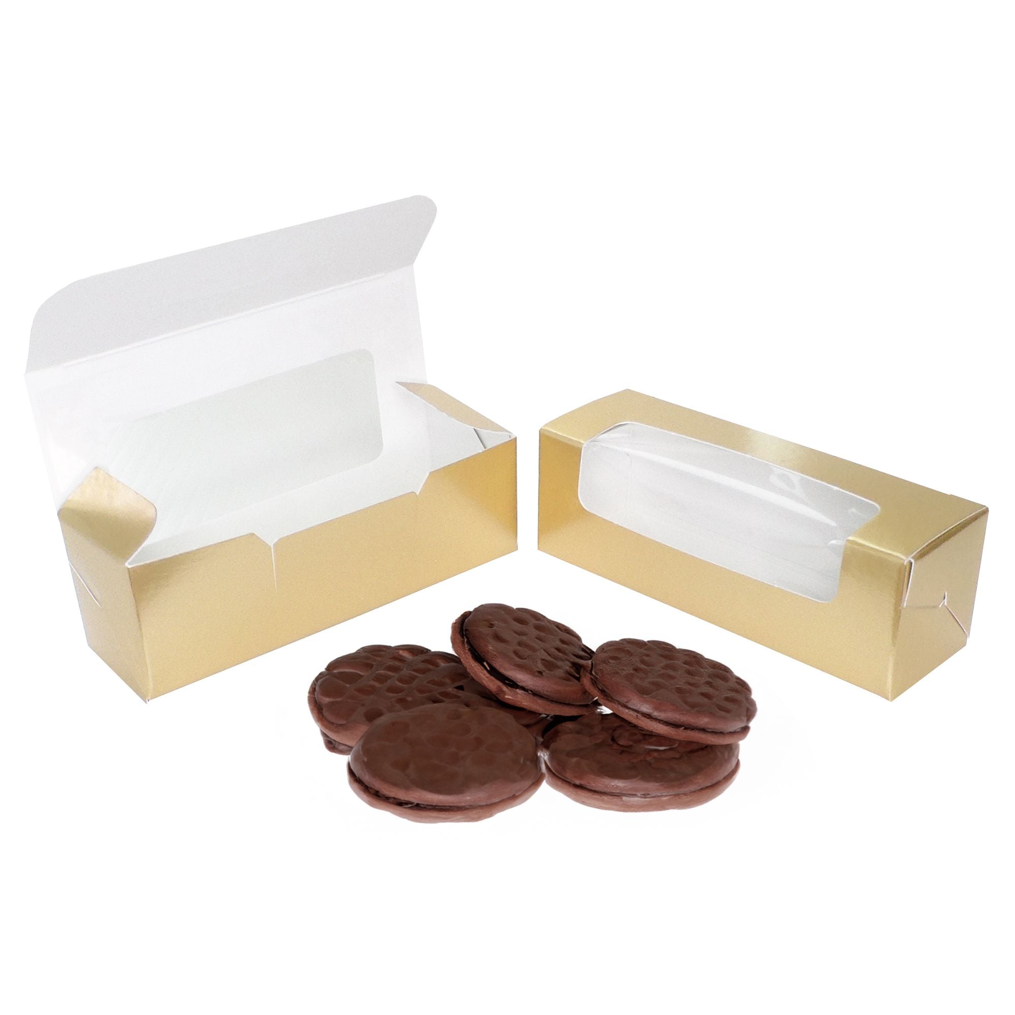 9Gold - Cajas para pelotas de golf de aluminio dorado de 4 7/8 x 1 5/8 x 1 5/8 con ventana