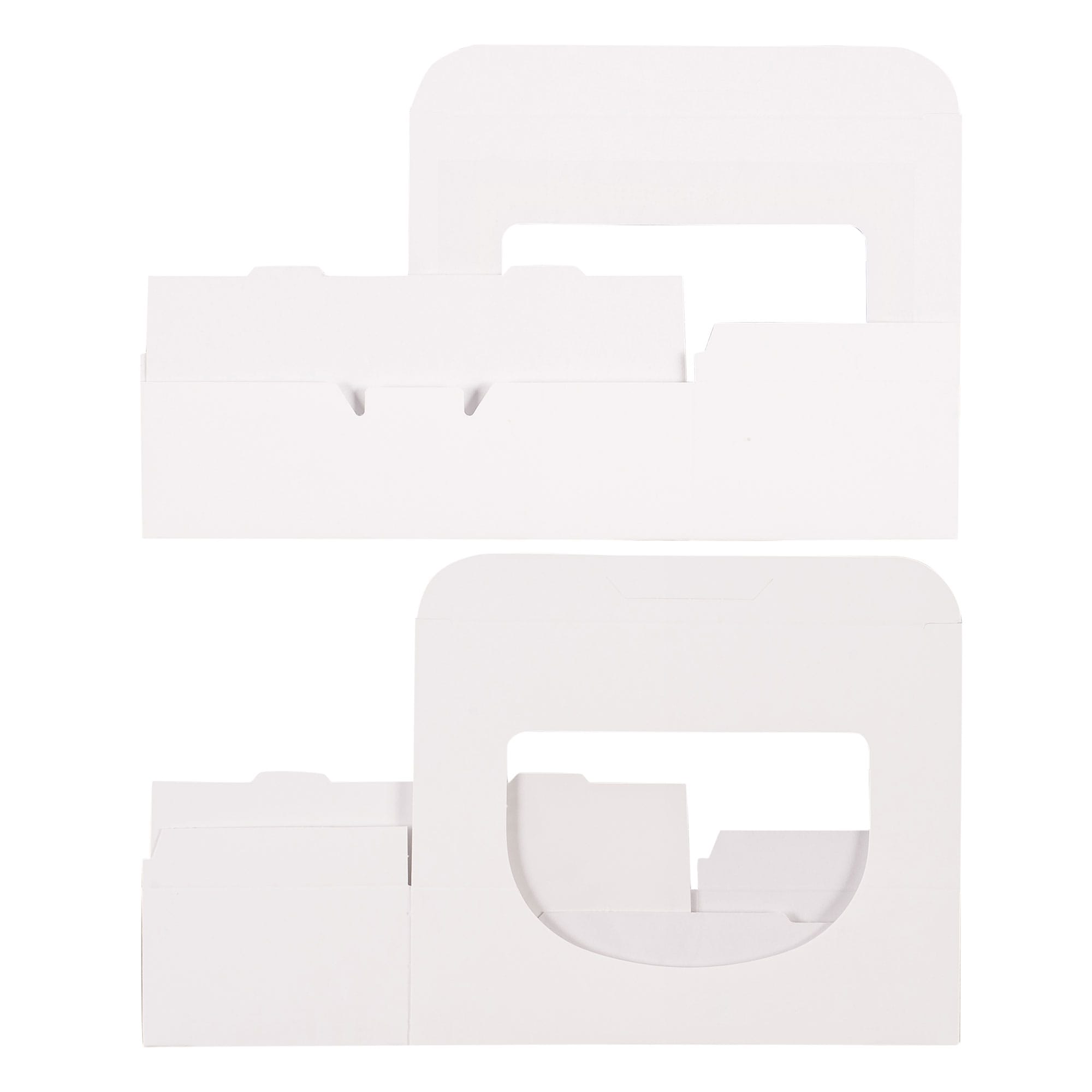 28WW - Cajas blancas con ventana para caramelos y dulces de 7 x 3 3/8 x 2