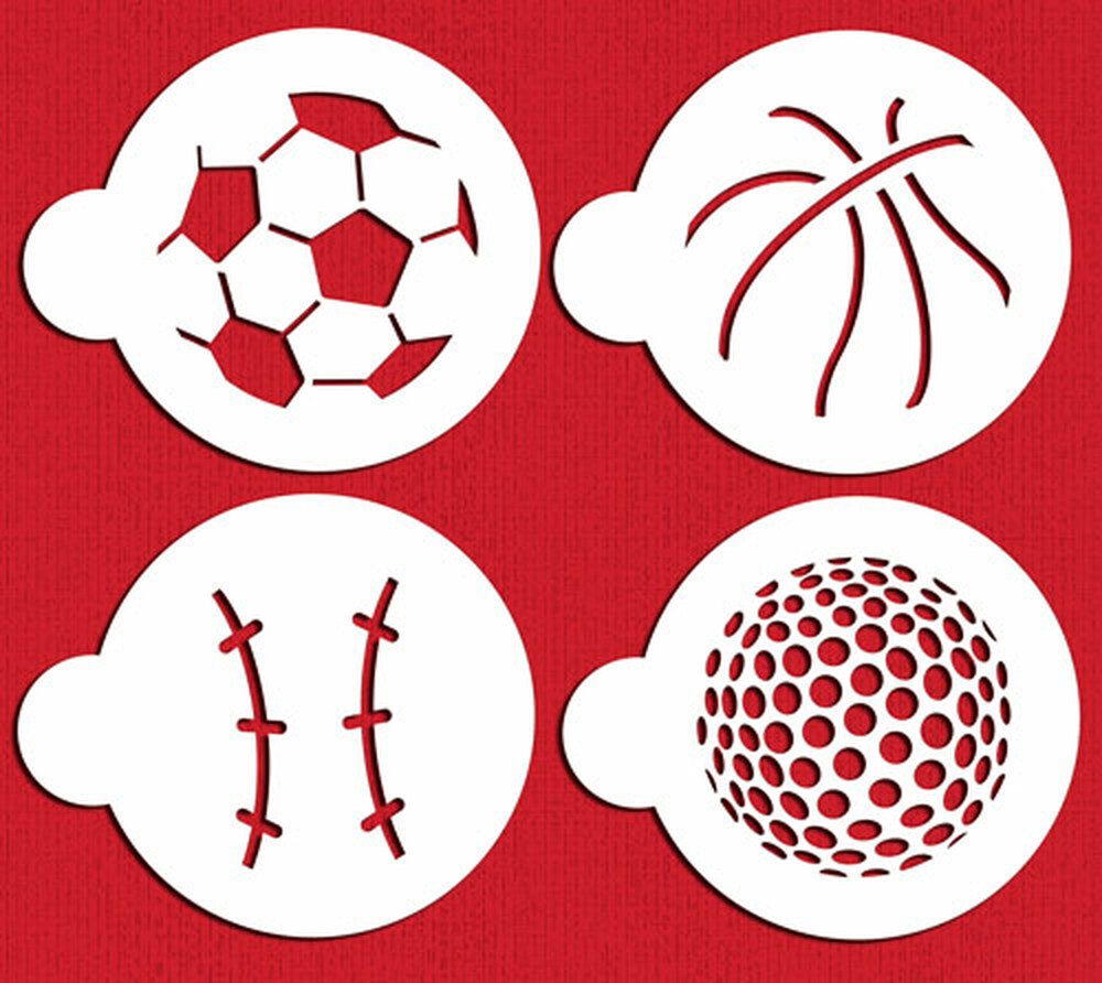 Large Sports Balls Cake Stencil