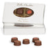 Caja #6 - Caja blanca para dulces y fudge de 7 1/2 x 4 x 1 1/8 con ventana de 1/2 lb.