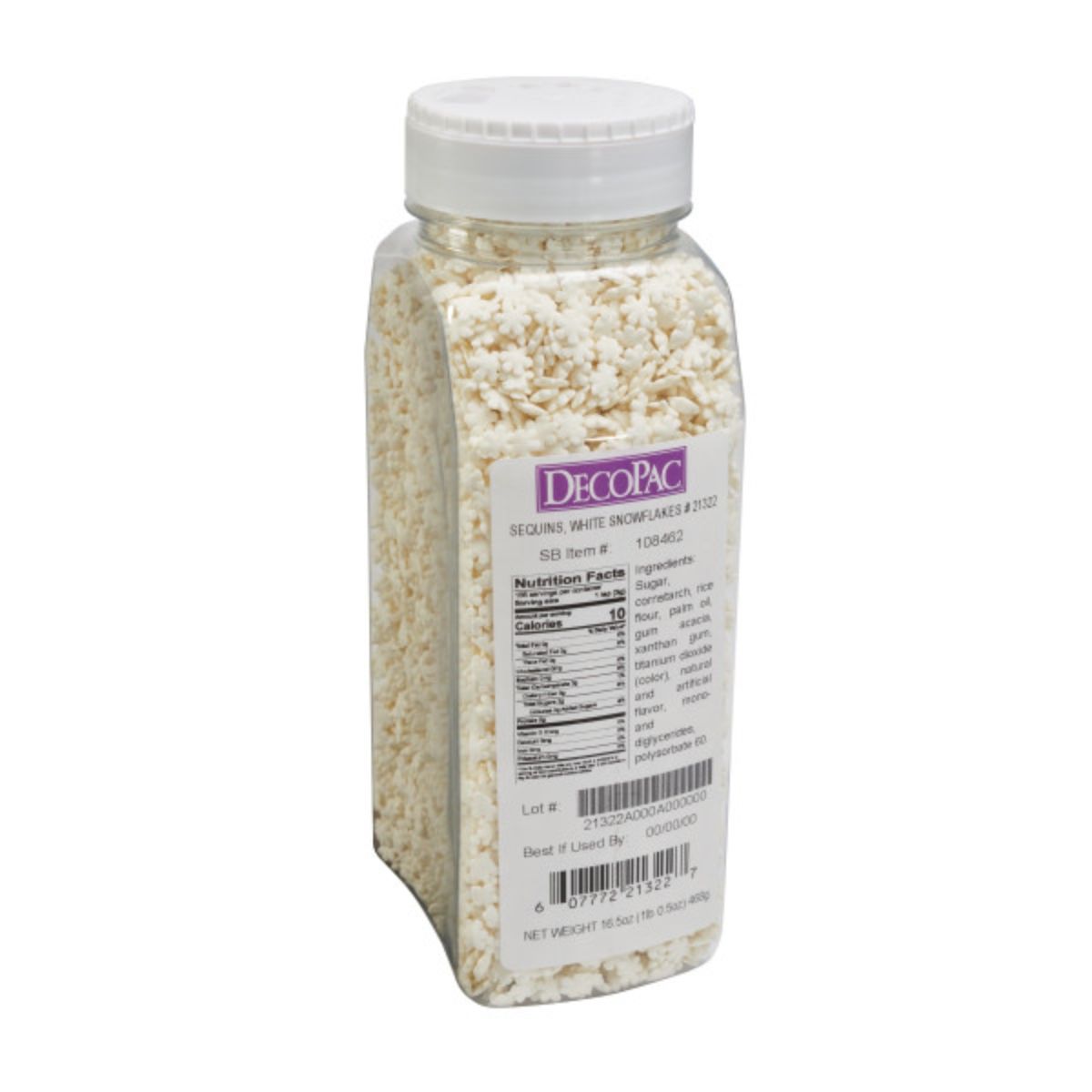 Decopac White Snowflake Edible Confetti 16.5oz