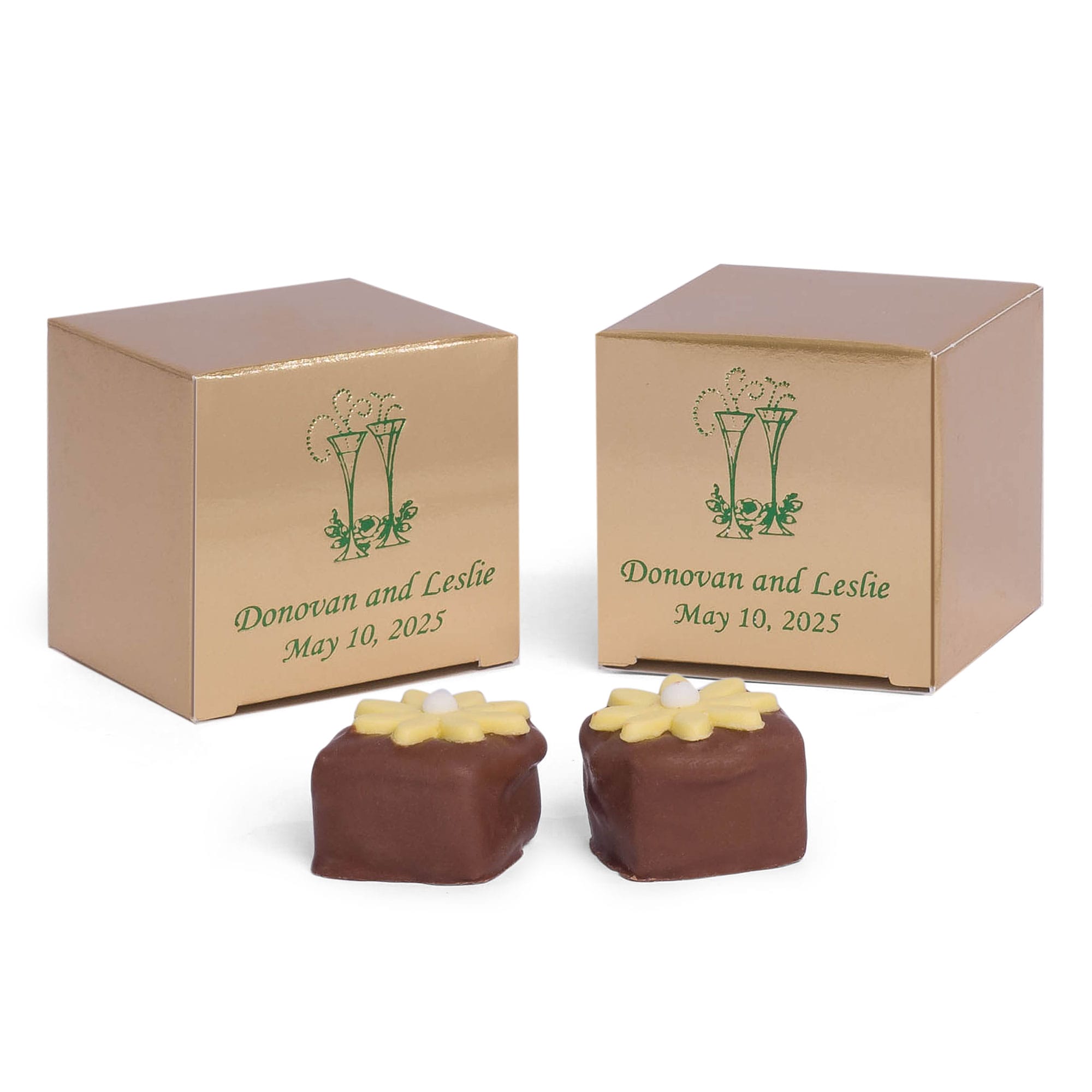 15G - Cajas de bombones de trufa de papel de oro 2 x 2 x 2 - Grandes