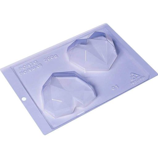 Porto Formas Diamond Heart 3pc Chocolate Mold 200g