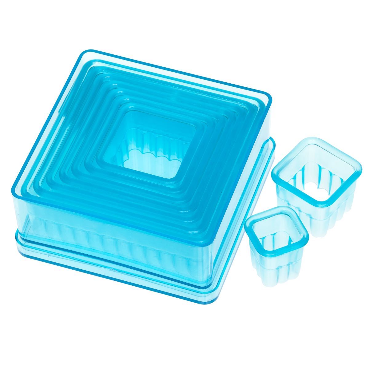 9pc. Fluted Square Cutter Set - Bake Supply Plus