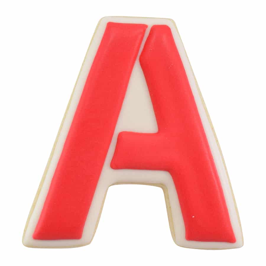 Cortador de galletas con forma de letra 'A'