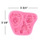 Molde de silicona para pasteles con temática de animales de 3 cavidades NY Cake