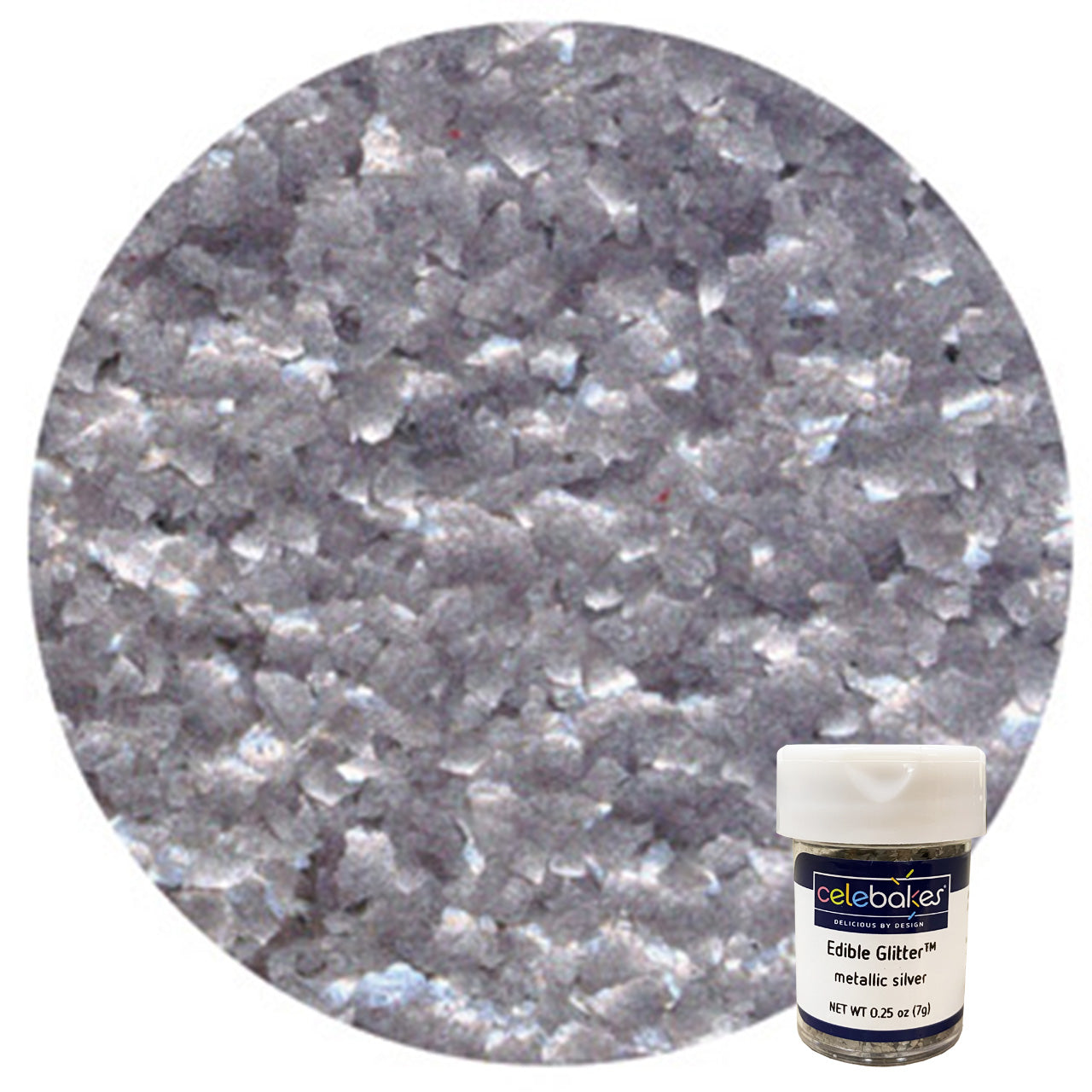 Celebakes Edible Glitter Metallic Silver