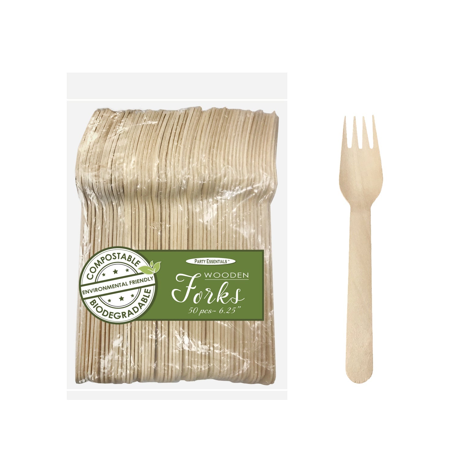 PartyE Wooden Fork- 50ct